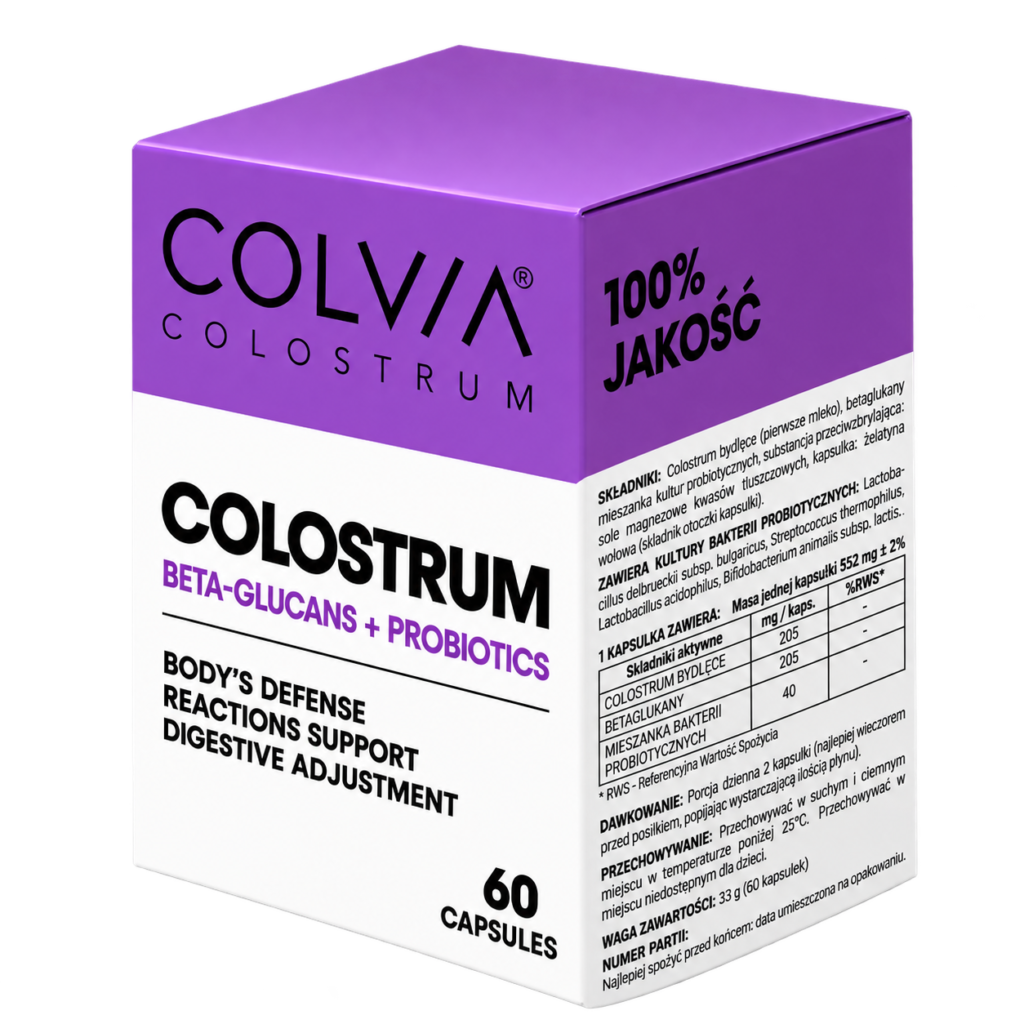 COLVIA Colostrum с бета-глюкани и пробиотици – 60 капсули